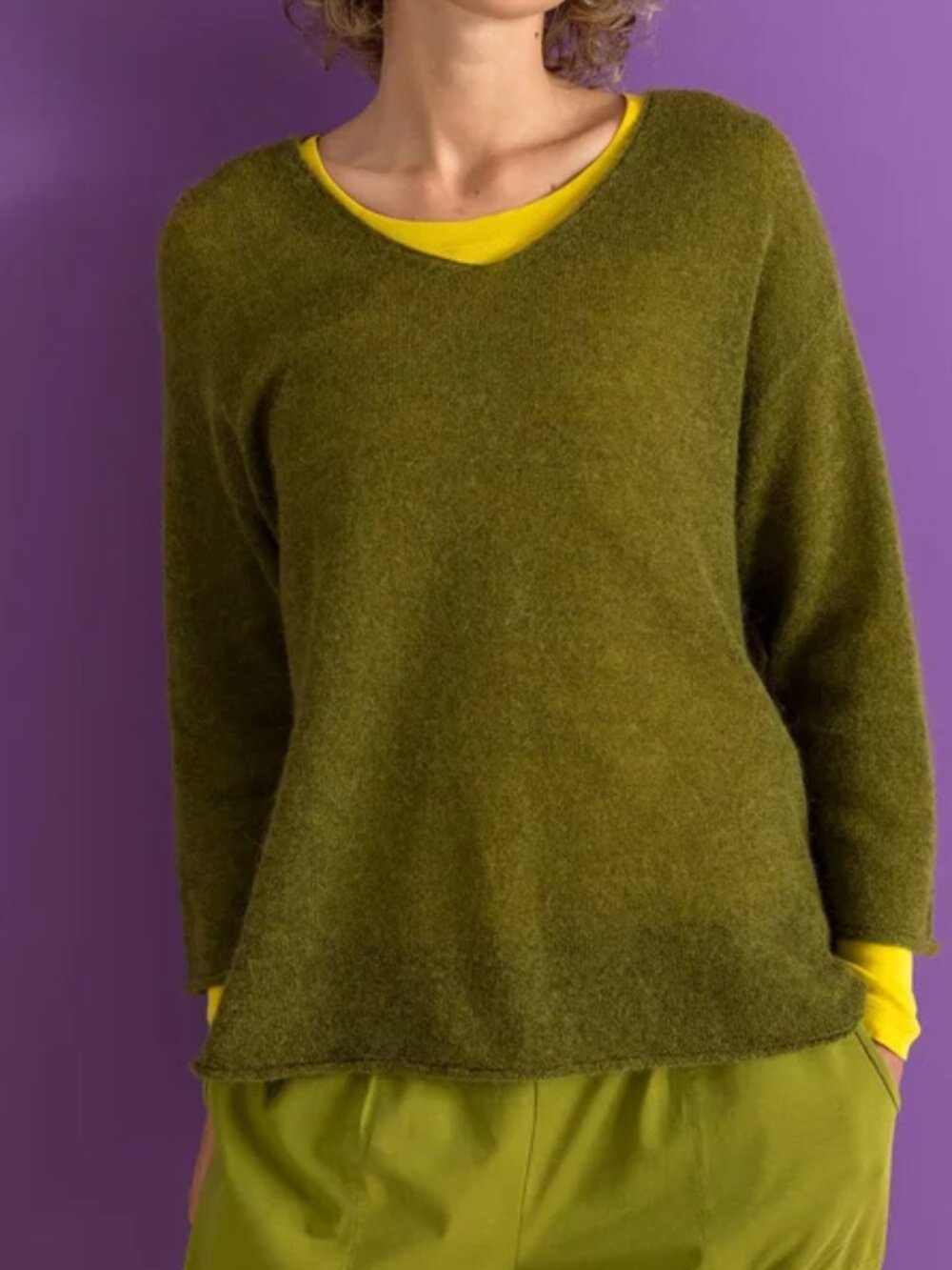 Gudrun Sjoden Sweater in Alpaca mix Strick pullover Size L NEW Green Pepper